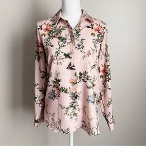 H&M Floral Button Down Shirt - Pink Multicolor